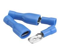Heschen Male/Female Quick Disconnects Vinyl Fully Insulated, FDFD+MDD2-250 6.3 x 0.8 mm Cable Terminal for 1.5-2.5mm² (16-14 AWG) Blue 100Pack