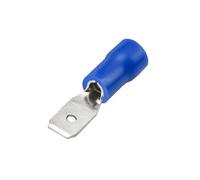 Heschen Male Quick Disconnects Vinyl insulated, MDD2-187, 4.8 x 0.5 mm Cable Terminal, for 1.5-2.5mm² (16-14 AWG), Blue, 100Pack