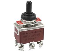 Heschen metal toggle switch DPDT, KN3C-213. ON/OFF/(ON), side momentary 3 position 15A 250VAC CE with waterproof cover