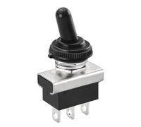 Heschen Metal Toggle switch Flick Flip, KN3D-102, 12V 25A, SPDT ON/ON 2 positon, 3 pin, for Car Dash Light with Waterproof Cap (1)