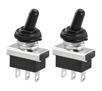 Heschen Metal Toggle switch Flick Flip, KN3D-102, 12V 25A, SPDT ON/ON 2 positon, 3 pin, for Car Dash Light with Waterproof Cap (2)