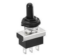 Heschen Metal Toggle Switch Flick Flip, KN3D-103, 12V 25A, SPDT, On/Off/On 3 Positon, 3 Pin, for Car Dash Light with Waterproof Cap