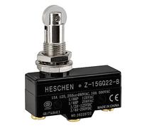 Heschen Micro Switch, Z-15GQ22-B, Panel Mount Roller Plunger, Momentary Type, 3 Screw Terminal, 15A Rated Current