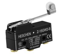 Heschen Micro Switch, Z-15GW2-B, Hinge Roller Lever, 3 Screw Terminal, 0.5mm Contact Gap, 15A Rated Current