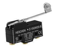 Heschen Micro Switch, Z-15GW2S-B, Stainless Steel Hinge Roller Lever, 3 Screw Terminal, 0.5mm Contact Gap, 15A Rated Current