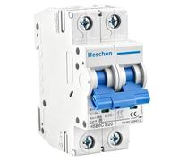 Heschen Miniature Circuit Breaker HSB6C B Curve 8kA DIN Rail Mount 2P 20A