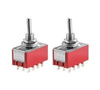 Heschen Miniature Toggle Switch, MTS-403, ON-OFF-ON, 4PDT, 12 Pin, 2A 250V, 5A 125V, Pack of 2