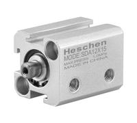 Heschen Pneumatic Compact Aluminum Air Cylinder, SDA 12-15, Bore 12mm, Stroke 15mm, M5 Port Size, Double Acting