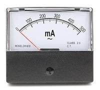 Heschen Rectangle Panel Mounted Current Meter Ammeter Tester DH-670 AC 0-500mA Class 2.0 CE listed