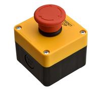 Heschen Red Sign Emergency Stop Push Button Switch 660V 10A with Protective Box,1NO 1NC (Latching)(Turn to Reset)