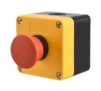 Heschen Red Sign Emergency Stop Push Button Switch 660V 10A with Protective Box,1NO 1NC (Momentary)(Automatic Return)