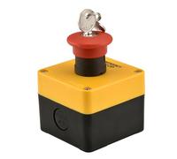 Heschen Red Sign Weatherproof Emergency Stop Switch, Push Button Switch, with Box & Key, 660V 10A, 2NO