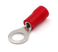 Heschen Ring Terminal Crimp Connectors Vinyl Insulated Wire Electrical Connector RV1.25-5S Stud size #10 for 0.5-1.5mm² (22-16 AWG) Red 100Pack