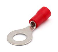 Heschen Ring Terminal Crimp Connectors, Vinyl, Insulated, Wire Electrical Connector, RV1.25-6, Stud size 1/4", for 0.5-1.5mm² (22-16 AWG), Red, 100Pack