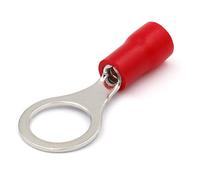 Heschen Ring Terminal Crimp Connectors Vinyl Insulated Wire Electrical Connector RV1.25-8 Stud size 5/16" for 0.5-1.5mm² (22-16 AWG) Red 100Pack