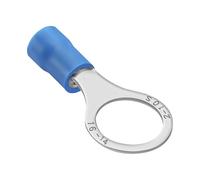 Heschen Ring Terminal Crimp Connectors Vinyl Insulated Wire Electrical Connector RV2-10S Stud Size 3/8" for 1.5-2.5mm² (16-14 AWG) Blue 100Pack