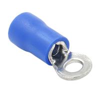Heschen Ring Terminal Crimp Connectors Vinyl Insulated Wire Electrical Connector RV2-3 Stud Size #4 for 1.5-2.5mm² (16-14 AWG) Blue 100Pack