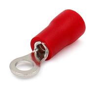 Heschen Ring terminals Vinyl Insulated Electrical Crimp Connectors, RV1.25-3, 22-16 AWG (0.5-1.5 mm²), Stude Size #4, d2=3.2mm(0.126"), Red, Pack of 100