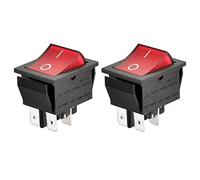 Heschen Rocker Switch ON-OFF DPST 4 Terminals Red light 16A 250VAC (2)