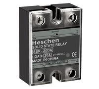 Heschen Single Phase DC/AC Solid State Relay, SSR-20DA, Input 4-32VDC, Output 24-480VAC, 20A 50-60Hz