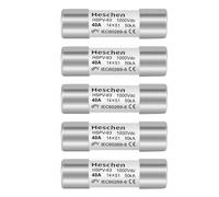 Heschen Solar DC1000V PV Fuse, Photovoltaic Fuses, gPV Type Fuse Link, HSPV-63, 14 * 51mm, 40A 1000VDC, 50kA, for Solar PV System Protection, 5PCS