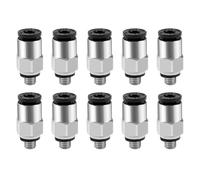 Heschen Straight Pneumatic Push to Quick Connect Fittings, PC4-M5, M5 Male Thread Connector, 4mm Tube OD, 10PCS