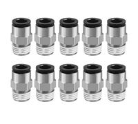 Heschen Straight Pneumatic Push to Quick Connect Fittings, PC8-02, PT1/4'' Male Thread Connector, 8mm Tube OD, 10 PCS