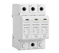 Heschen Surge Protective Device SPD, HS-20RT-C, 3P 350VAC 20KA, Built-in replaceable over current fuse, Low-Voltage Arrester, Fire-Proof, 35mm DIN Rail Mounting