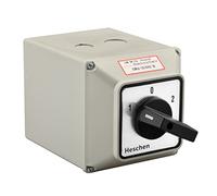 Heschen Universal Rotary Cam Selector Changeover Switch, SZW26-125/D303.3D, 660V 125A, ON-OFF-ON 3 Position, 3 Phase, 12 Terminals, with Master Switch Exterior Box
