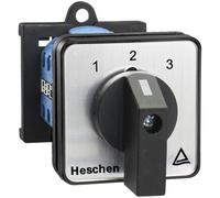 Heschen Universal Rotary Cam Selector Changeover Switch, SZW26-20/123.3-B11R, 35 mm DIN Rail Mount, 660V 20A 3 Position 3 Phase 12 Terminals