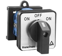 Heschen Universal Rotary Cam Selector Changeover Switch, SZW26-20/B202.2-B11R, (ON)-OFF-(ON), 35 mm DIN Rail Mount, Momentary Type, 660V 20A, 3 Position, 2 Phase, 8 Terminals
