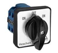 Heschen Universal Rotary Cam Selector Changeover Switch, SZW26-20/B202.2, (ON)-OFF-(ON), Momentary Type, 660V 20A, 3 Position, 2 Phase, 8 Terminals,TUV