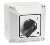 Heschen Universal Rotary Cam Selector Changeover Switch, SZW26-20/N22.2D-BX, With Bigger IP65 Box, 660V 20A ON-ON, 2 Position 2 Phase 8 Terminals
