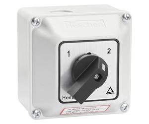 Heschen Universal Rotary Cam Selector Changeover Switch, SZW26-20/N22.2D-BX, With Bigger IP65 Box, 660V 20A ON-ON, 2 Position 2 Phase 8 Terminals