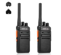 HESENATE HT66 PMR446 License-Free Walkie Talkies - Long Range Two-Way Radio, USB-C Rechargeable 16 Channel VOX Hands-Free, for Business Outdoor Camping Construction (2 Pack, Black)