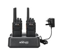 HESENATE Walkie Talkies 4 Pack, HT66 PMR446 Long Range Walkie Talkie, 4 Way Charger, USB-C Rechargeable Battery, 16 Channel, Earpiece, for Business Outdoor Camping Construction Security