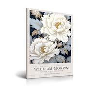 HesenDot Blue Floral Framed Wall Art,William Morris 30X40CM Canvas Poster Print,Vintage Flowers Painting Wall Decor for Bedroom Living Room Home Study Office Decoration,Set of 1