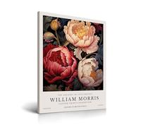 HesenDot William Morris Peony Framed Wall Art,30x40CM Floral Poster Wall Decor,Vintage Cotton Prints Exhibition Canvas Home Decoration for Living Room Study Bedroom Hallway,Set of 1