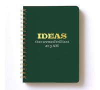 heshengzaixian Ideas That Seemed Brilliant At 3 Am Spiral Notebook, A5 160 Blank Pages Softcover with Dividers Wire Bound Notebook Journal,Notepad,Diary Book,- Funny Gag Gift for Friend Family Kids