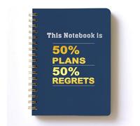 heshengzaixian This Notebook 50% Plans 50% Regrets Spiral Notebook, A5 160 Blank Pages Softcover with Dividers Wire Bound Notebook Journal,Notepad,Diary Book,- Funny Gag Gift for Family Friend