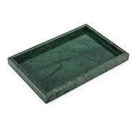 HESHIBI Marble Tray for Bathroom,100% Natural Marble Stone Vanity Tray for Kitchen,Home Deco,Vanity. Blackish Green 12"x 8" x1.2"