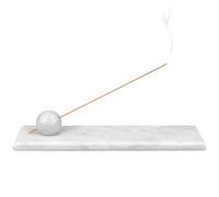 HESHIBI Natural Marble Incense Holder Tray (Grey White)