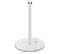 HESHIBI Paper Towel Holder Countertop with 7" Weighted White Marble Base,Modern Free Standing Paper Roll Holder, Brushed Nickel Finish Stainless Steel Stand Paper Towel Holder for Kitchen and Bathroom