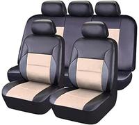 HESHS Leather Car Cover Seats for FIAT 500 X Dolcevita 2020-2025, Custom All Weather Front Rear Seat Covers Breathable Full Surround Automotive Seat Cushion,black beige