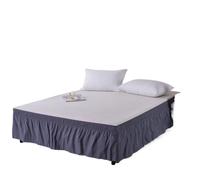 HESHUWEN Bed Skirt 1PC Solid Color Wrap Around Ruffled Bed Skirt With Strong Elastic Resistant Fabric 15 Inch High Bed Base Cover(DARK GRAY,Full 137x193cmx38cm)