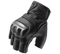 HESHUWEN Motorbike Gloves Breathable Fingerless Gloves Summer Motorcycle Gloves Motocross Gloves Retro Moto Motorbiker(3,XL)