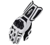 HESHUWEN Motorbike Gloves Motorcycle Leather Carbon Fiber Gloves Cross-country Mountain Bike Riding Rider(White,M)