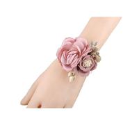 HESHUWEN Wrist Corsages For Weddings Blush Pink Wrist Corsage For Wedding Wristlet Band Bracelet For Formal Party Women Bride Bridesmaid Prom Girl Hand Flower Deco Corsage