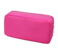 HESHUYAN Makeup Bag Nylon Pouch Large Cosmetic Bag Zipper Toiletries Organizer Bag For Women Girls Gift Makeup Pouch Make Up Bag(Hot pink,M)