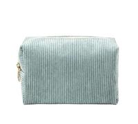 HESHUYAN Makeup Bag Women Cosmetic Bag Corduroy Solid Color Makeup Pouch Travel Portable Wash Toiletry Storage Bag Organizer Purse Make Up Bag(Light Blue S,5PCS)